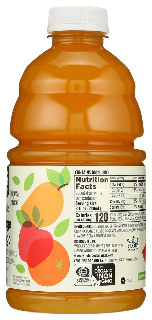 365 32 by Whole Foods Market Organic Orange Mango Juice, FZ