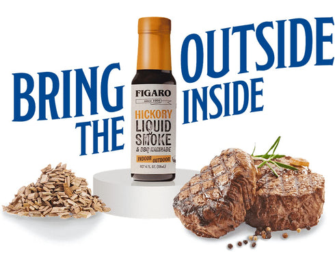 Figaro Louisiana's Hickory Liquid Smoke & BBQ Marinade - 4 Ounce, Slow Roasted Hickory Flavor