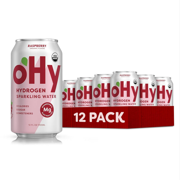 oHy Hydrogen Sparkling Water Magnesium & Antioxidant Hydration, Zero Sugar, Zero Calories,