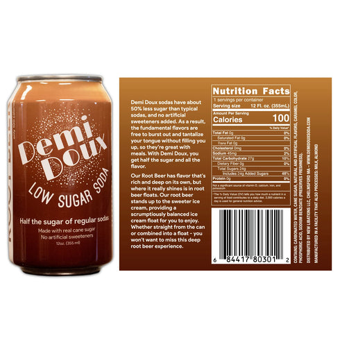 Demi Doux Low Sugar Soda 16-pack) - Low Sugar Soft Drink, No Artificial Sweeteners (Mixed Flavors
