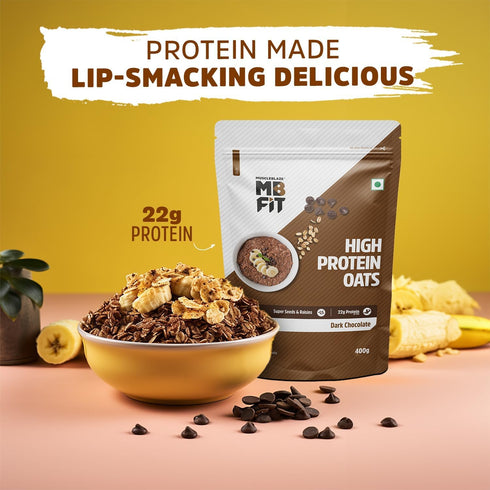 Generic 400 22 High Protein Oats, gm, Dark Chocolate | g Protein, Rolled Oats, Breakfast Cereals for Weight Management