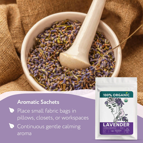 3oz. Culinary Lavender Flowers Organic - Dried Food Grade Lavender for Drinks, Cooking & Baking - Edible & Aromatic T