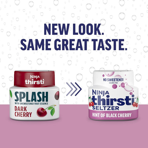 20, 12oz 3 Pack, Ninja Thirsti Flavored Water Drops, SELTZER Black Cherry, Crisp and Refreshing Sparkling Water, Zero