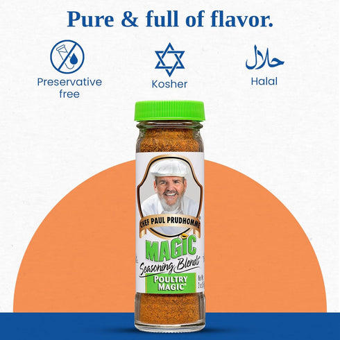 2 oz (Pack 1) Chef Paul Magic Seasonings Blends Poultry Magic Seasoning | MSG-Free Chicken Seasoning | Gluten-Free