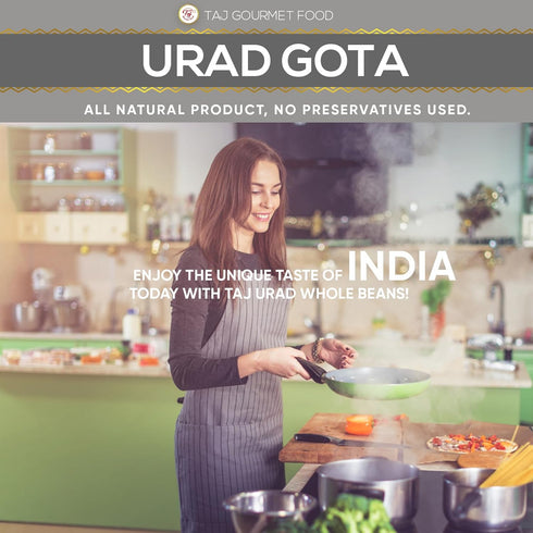 TAJ Gourmet Foods 2-Pounds TAJ Urad Whole Dal | | Black Gram
