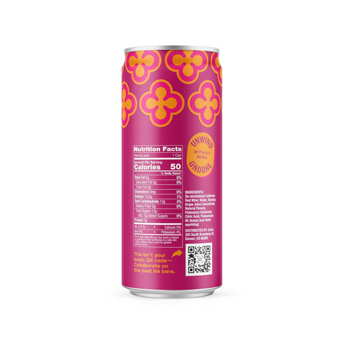 50 8.4 Oz Pack 4 Gruvi Sangria Red Sparkling Spanish Non-Alcoholic Wine, Calories, Gluten Free, Fl Per Can