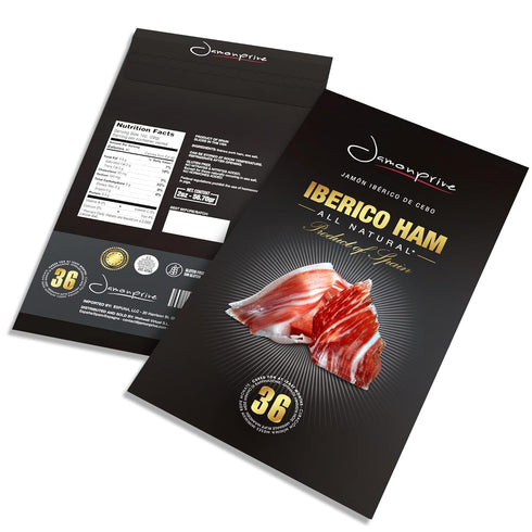 (2oz) (2 oz Pack 1 Spanish Iberico Ham Sliced Jamonprive - Spanish Jamon Iberico Grass-fed (Pata Negra) with NO