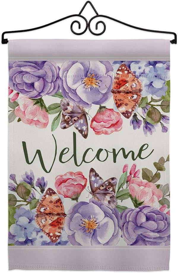 Colorful Bouquet Garden Flag Set Wall Hanger Floral Sunflower Tulip Rose Orchid
