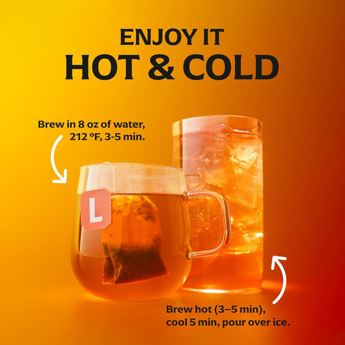 80 (20ct Pack 4) Lipton Peach Paradise Tea Bags, Caffeine Free Tea, Fruit and Herbal Tea, Individually Wrapped, Total