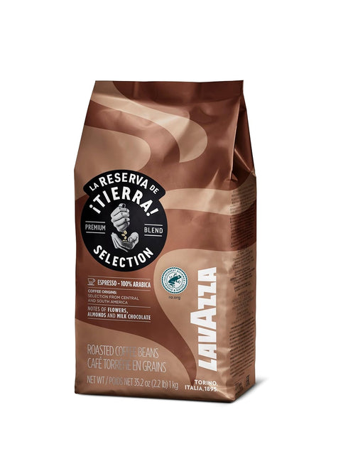 2.2LB 100% Lavazza Tierra! Selection Whole Bean Coffee Blend, Medium Roast, Bag , Arabica, Rainforest Alliance