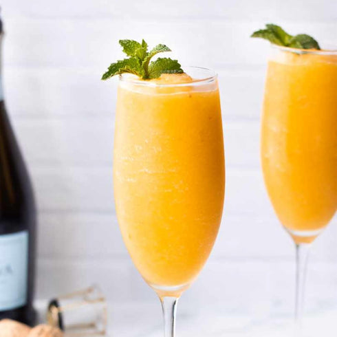 Frozen 10 Cocktail Drink Mix - Makes Peach Bellini Slushies - Drink Powder Pouches for Alcohol - All Natural Low Sugar