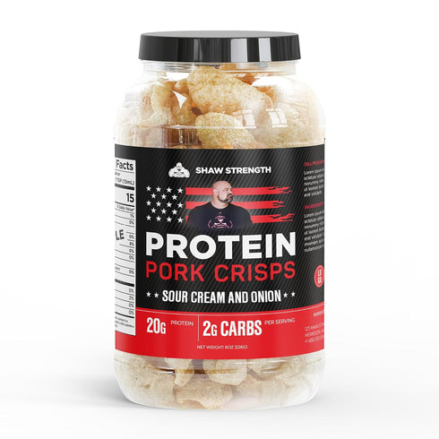 Shaw Strength Protein Pork Rinds (Sour Cream, 8oz); Developed for Worlds Strongest
