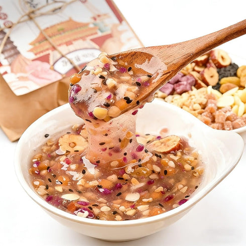 xapuo 5 Packs 90g, Rose Eight Treasures Almond Tea Mix, X Instant Brew, Ideal For Breakfast, Afternoon, Snack & Late
