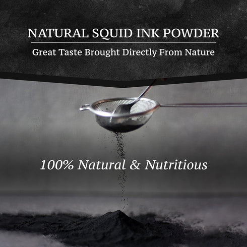 Black Hut Squid Ink Pasta - 8.8oz/250g, Natural Ingredients, Skinny Capellini, Spaghetti for Seafood Pasta