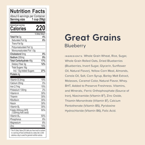 Post 13.5 Oz. (2 Pack) Great Grains Blueberry Morning Cereal, Box