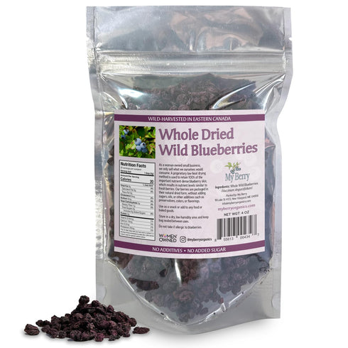 Whole Dried Wild Blueberries Unsweetened, by My Berry | 4oz | 100%