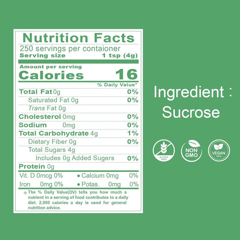 (2.2lb) SUN RIGHT Natural Crystal Rock Sugar Pure Cane Sweetener for Baking, Desserts, Tea, Coffee, Beverages, Herbal