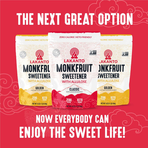 (1 lb) Lakanto Classic Monk Fruit Sweetener With Allulose, White Sugar Substitute From Monk Fruit Extract for Baking