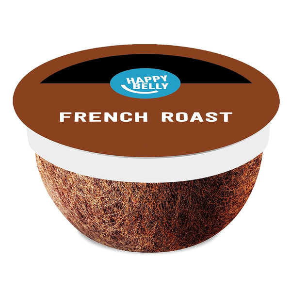 Amazon Brand - Happy Belly Dark Roast French Roast Coffee Pods, Compatible with K-Cup Brewer, 96 Count