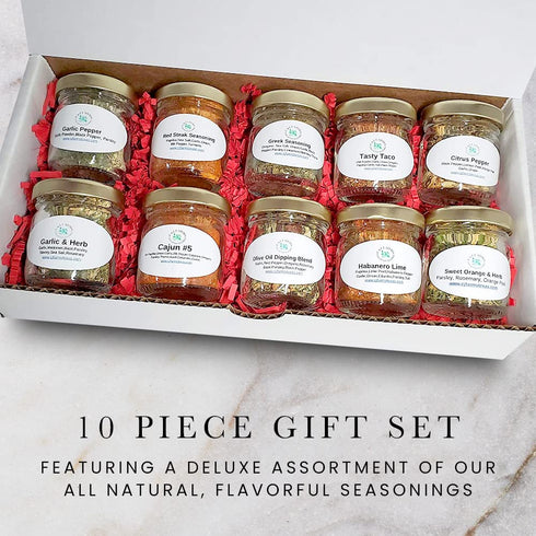 C&J Farms Texas Artisan Seasonings Set- 10 C&J Farms Texas Gourmet Artisan Seasonings Gift of Seasonings Gift Pc.