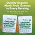Organic Monk Fruit Sweetener, 125g (4.41oz), Pure USDA Organic Monk Fruit Extract Powder, Zero Calorie & Zero Carbs