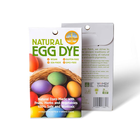 Natural Earth Paint Egg Dye Kit - Eco-Friendly Non-Toxic Easter Egg Coloring for Kids & Adults, 4 Dyes
