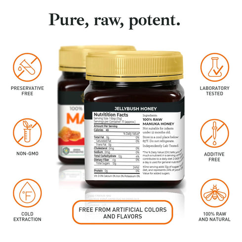 510+) 8.8 oz Good Natured Manuka Honey (MGO - High Grade Raw Manuka Honey Medical Grade, Non-GMO, Lab-Tested & AMHA
