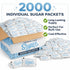 Generic Packets, 2000 Count Premium Cane Sugar Individually Wrapped, Bulk, for Coffee, Tea, Office, Restaurant