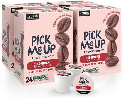 Pick Me Up Provisions 96 Count 100% Single-Serve Coffee Capsules & Pods Colombian Medium Roast K-Cup Compatible Single