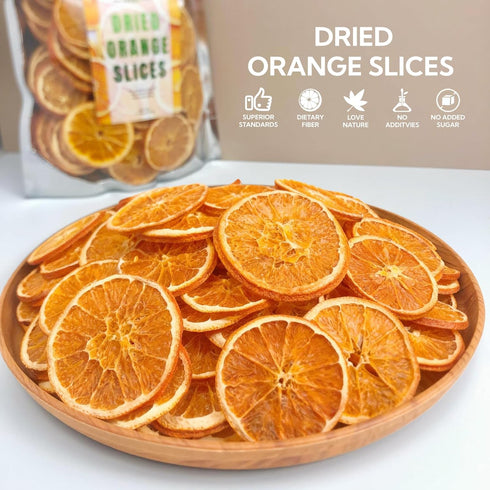 Luxsavia 1.1LB(500g) 100-110 Natural Dried Orange Slices Bulk,Approx Wheels,Dehydrated Orange Slices NO Addtives,Dried