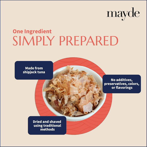 16 oz (1 lb) Mayde Japanese Bonito Flakes - Extra Large Shaved Skipjack Tuna - Katsuobushi Dried Bonito Flakes