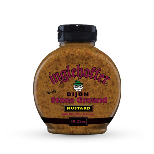 Inglehoffer Dijon Stone Ground Mustard 10.25oz. Zesty Whole Grain Dijon Made with