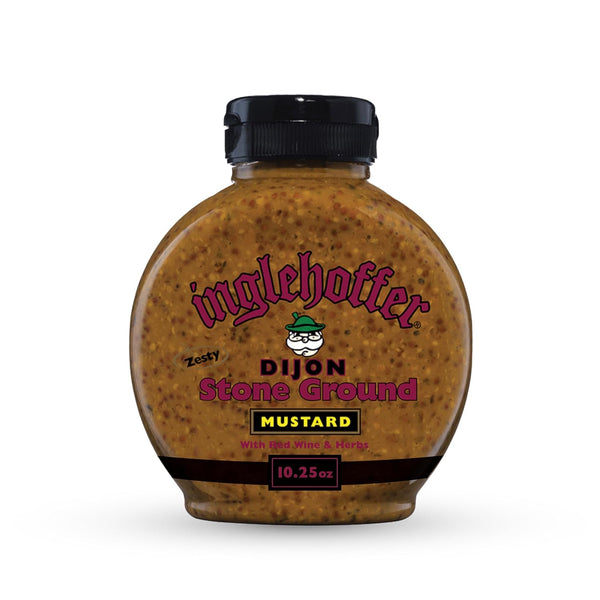 Inglehoffer Dijon Stone Ground Mustard 10.25oz. Zesty Whole Grain Dijon Made with