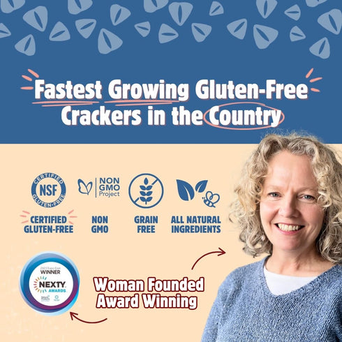 4 oz Maine Crisp Wild Blueberry Crisps - Gluten-Free Crackers With Blueberries, California Walnuts & Rosemary
