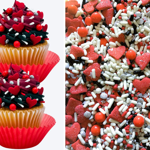 XOXO Hearts Happy Valentine's Day Baking Cupcake Decoration Confetti Sprinkles, 6oz Cake Cookie Ice Cream Donut Jimmies