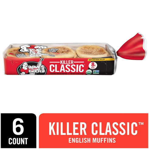 6 Count Dave's Killer Bread Killer Classic English Muffins, Organic English Muffins