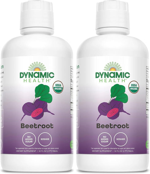 Dynamic Health Certified Organic Beetroot Juice Concentrate Dietary Supplement, No Added Sugar,