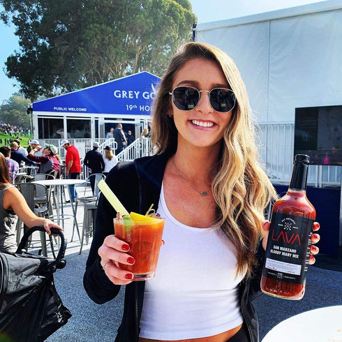 1-Liter (33.8oz) LAVA Premium Bloody Mary Mix made with Italian San Marzano Tomatoes. Gluten Free, Vegan, No Added
