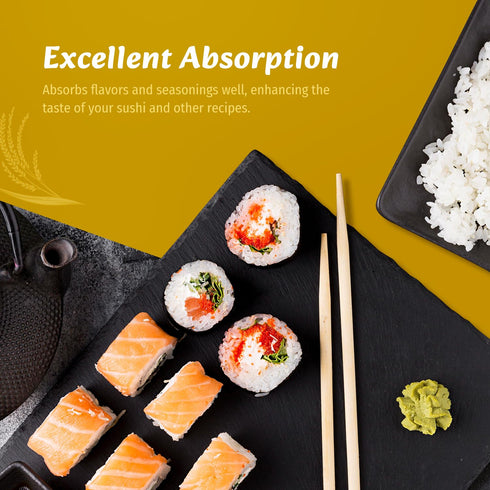 2 (32 Soeos Sushi Rice, Medium Grain Rice, Sticky Rice for Sushi Rolls and Japanese Food, Pound Ounce)