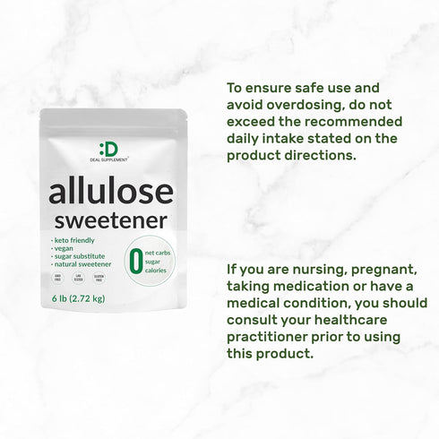 DEAL SUPPLEMENT 6 Allulose Sweetener Pounds Natural Sugar Substitutes, No Aftertaste Keto Friendly, Vegan, Zero Net