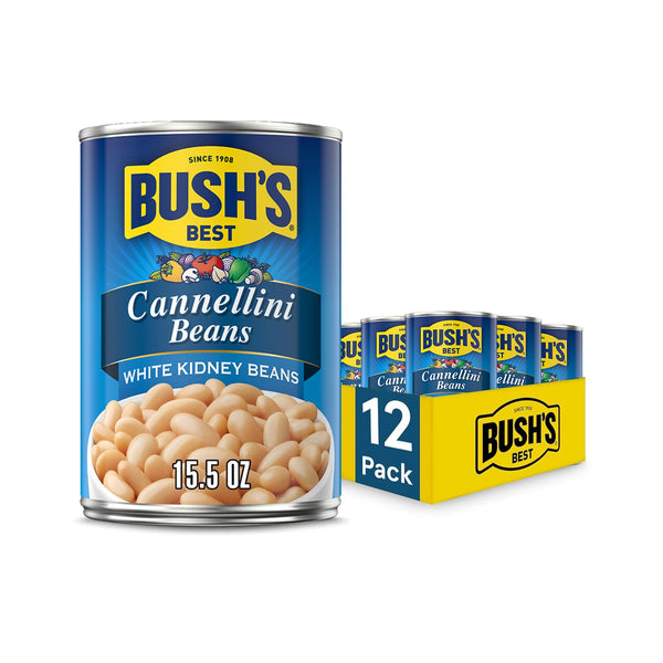 BUSH'S BEST 15.5 oz Canned Cannellini Beans, Source of Plant Based Protein