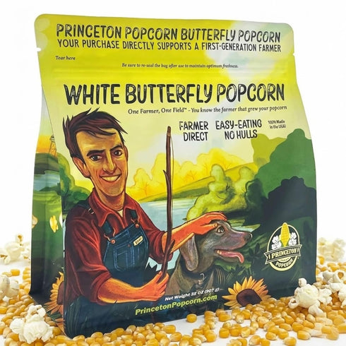 Farmer Direct Baby White Popcorn Kernels - Tender Hulless 2lb Bag -