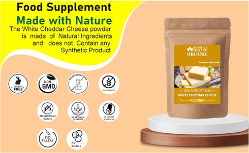 Blessfull Healing 100% 100 3.52 oz Organic White Cheddar Cheese Powder Pure Natural Gram /
