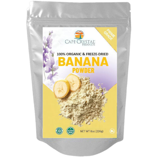 8-oz. Banana Powder by Cape Crystal Brands Freeze-Dried, Gluten-Free, Non-GMO, Vegan, No