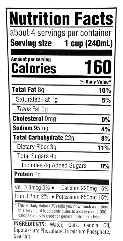 Sysco 32 oz 2 Pack Simply Plant Based Barista Blend Oat Milk fl | Dairy Free | Kosher | Vegan & Vegetarian |