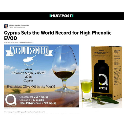 Atsas Organic Products 2023 -100ml Atsas Extra Virgin Organic Olive Oil - Rich in Polyphenols - Cyprus Cold Pressed