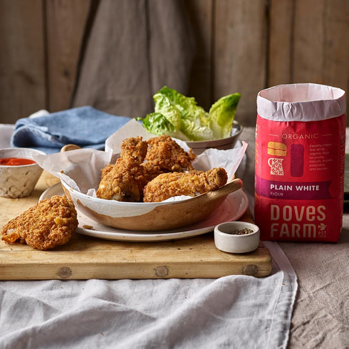 1Kg Doves Farm Organic Plain White Flour | | Premium Quality for Tasty Bakes | Certified Organic | Unbleached