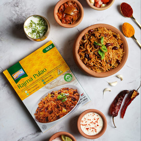 Ashoka Traditional Indian Meals 1932 - Vegetarian Beans 'n Rice Meal Kit, Kosher Certified, Pack of 10