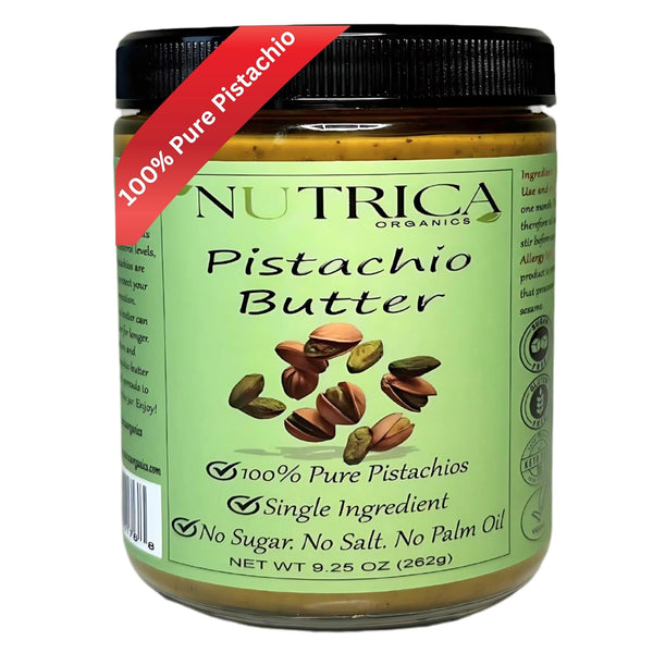 100% Pure Pistachio Butter, Single Ingredient, No Salt, No Sugar, No Palm