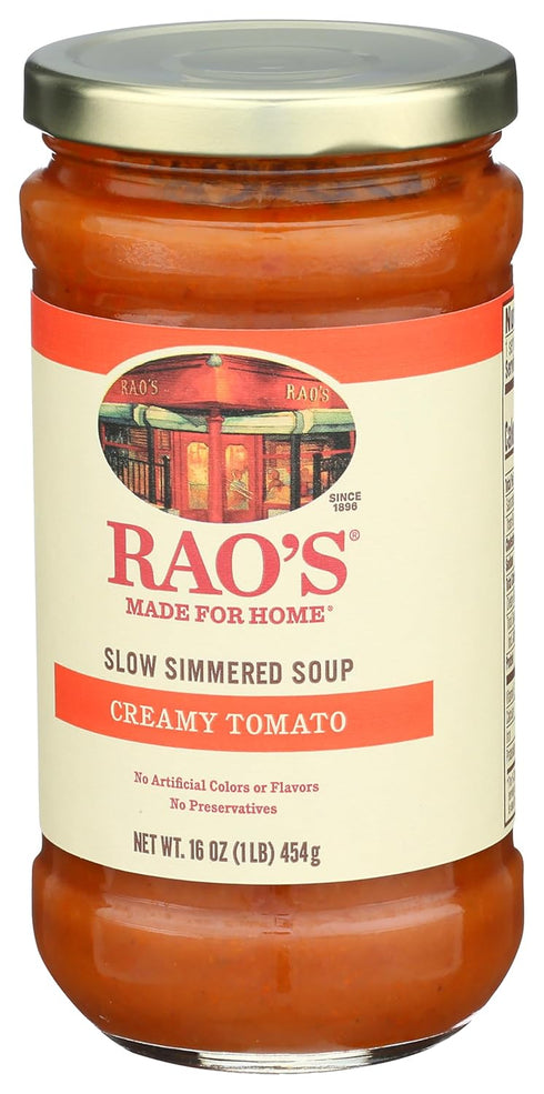 16oz, (Pack 4) Rao's Made for Home Creamy Tomato Soup, Traditional Italian Heat and Serve Soup, Made with Premium